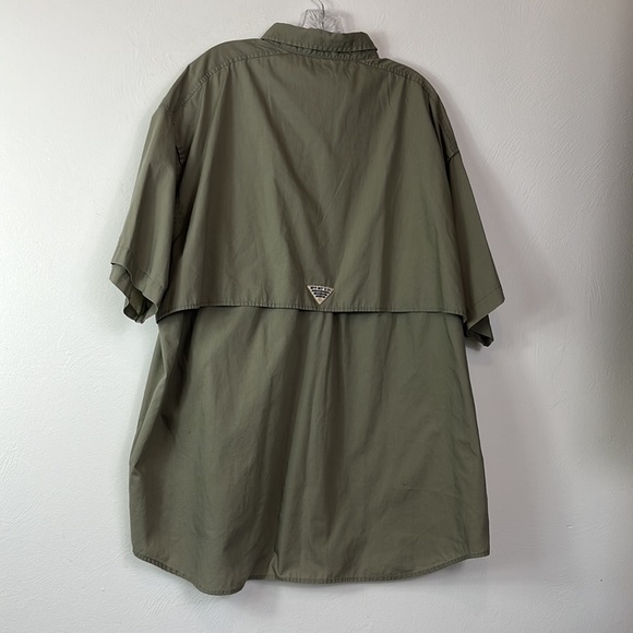 Columbia PFG Fishing Shirt Men's Sie XXL Khaki Tan Tackle Pockets Vented Back - Picture 14 of 14